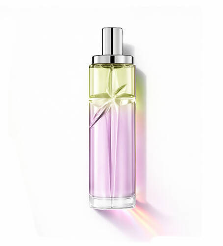 Gourmet Berry: tall bottle with light green and pink gradient on a white background.