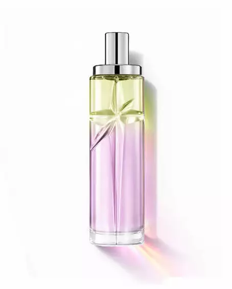 Gourmet Berry: tall bottle with light green and pink gradient on a white background.