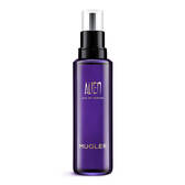 Mugler Alien perfume refill bottle with black pump on a white background​
