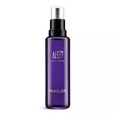 Mugler Alien perfume refill bottle with black pump on a white background​