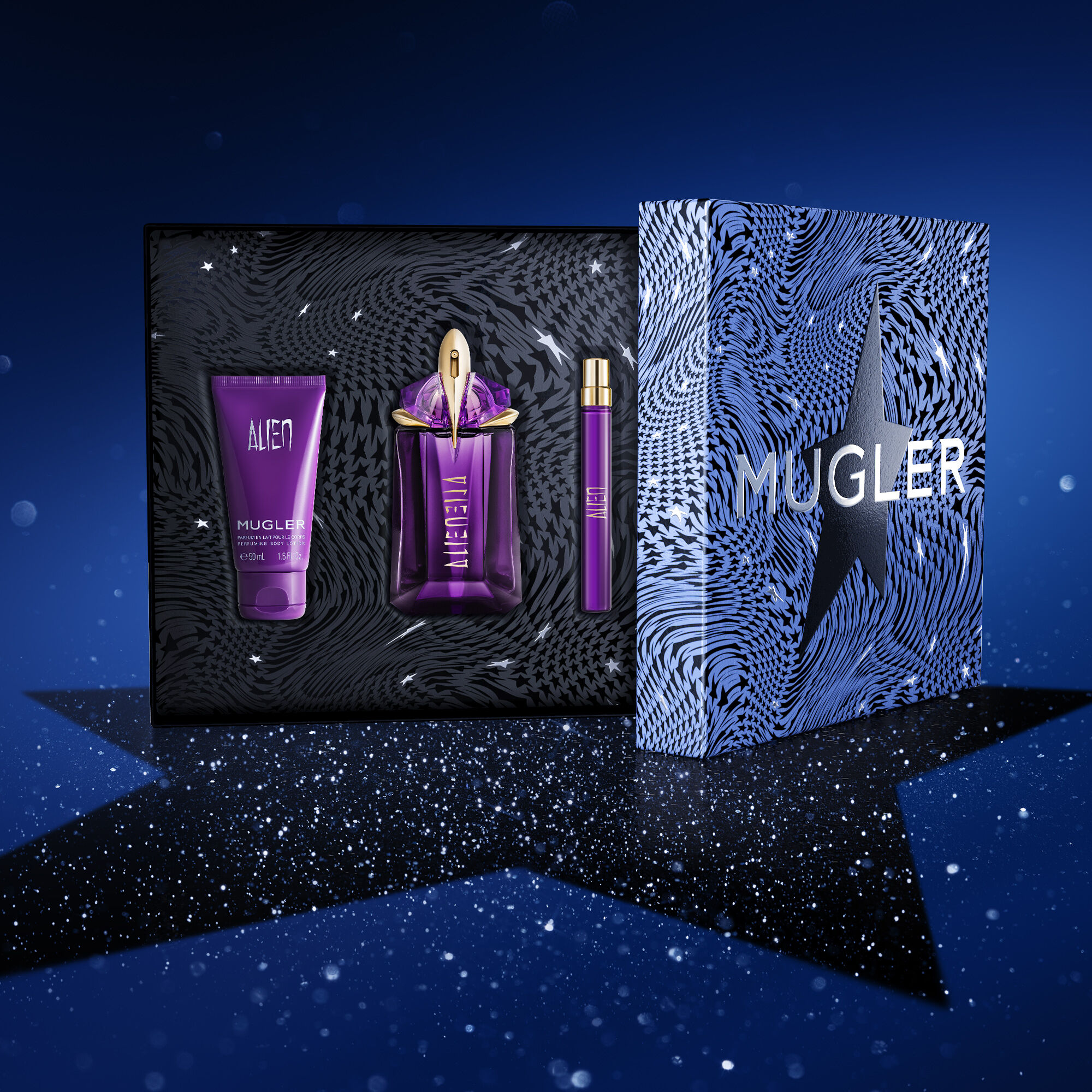 Get your Alien Eau De Parfum Duo with 10 ml Body Lotion Mugler gift set for Christmas