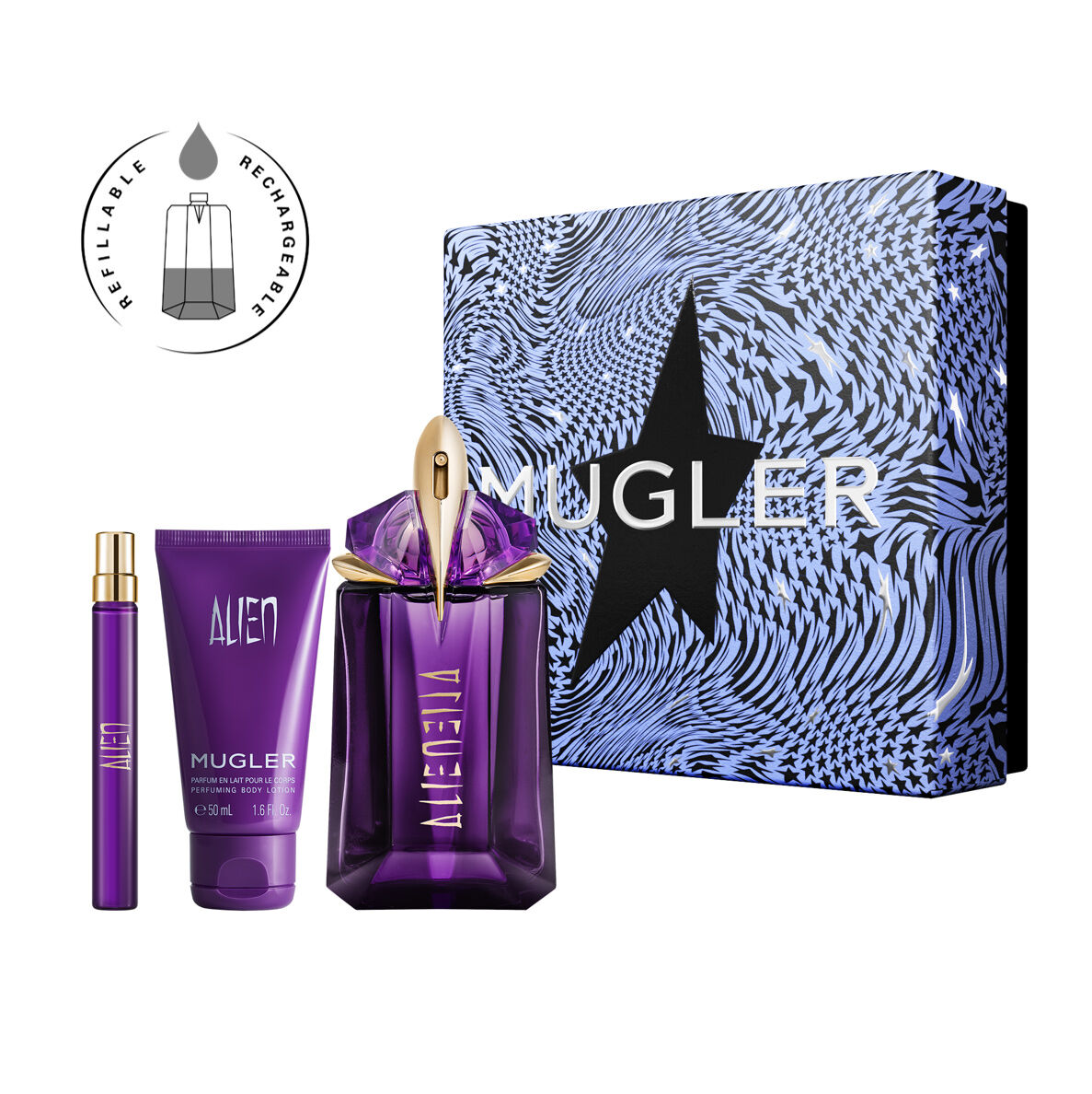 Get your Alien Eau De Parfum Duo with 10 ml Body Lotion Mugler gift set for Christmas