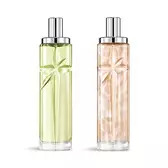 Starlicious the creamy delight layering bundle packshot with Pineapple Musk and Pistachio Praline, glass bottles with a carved shooting star, its facets shining bright beneath a sleek silver cap.