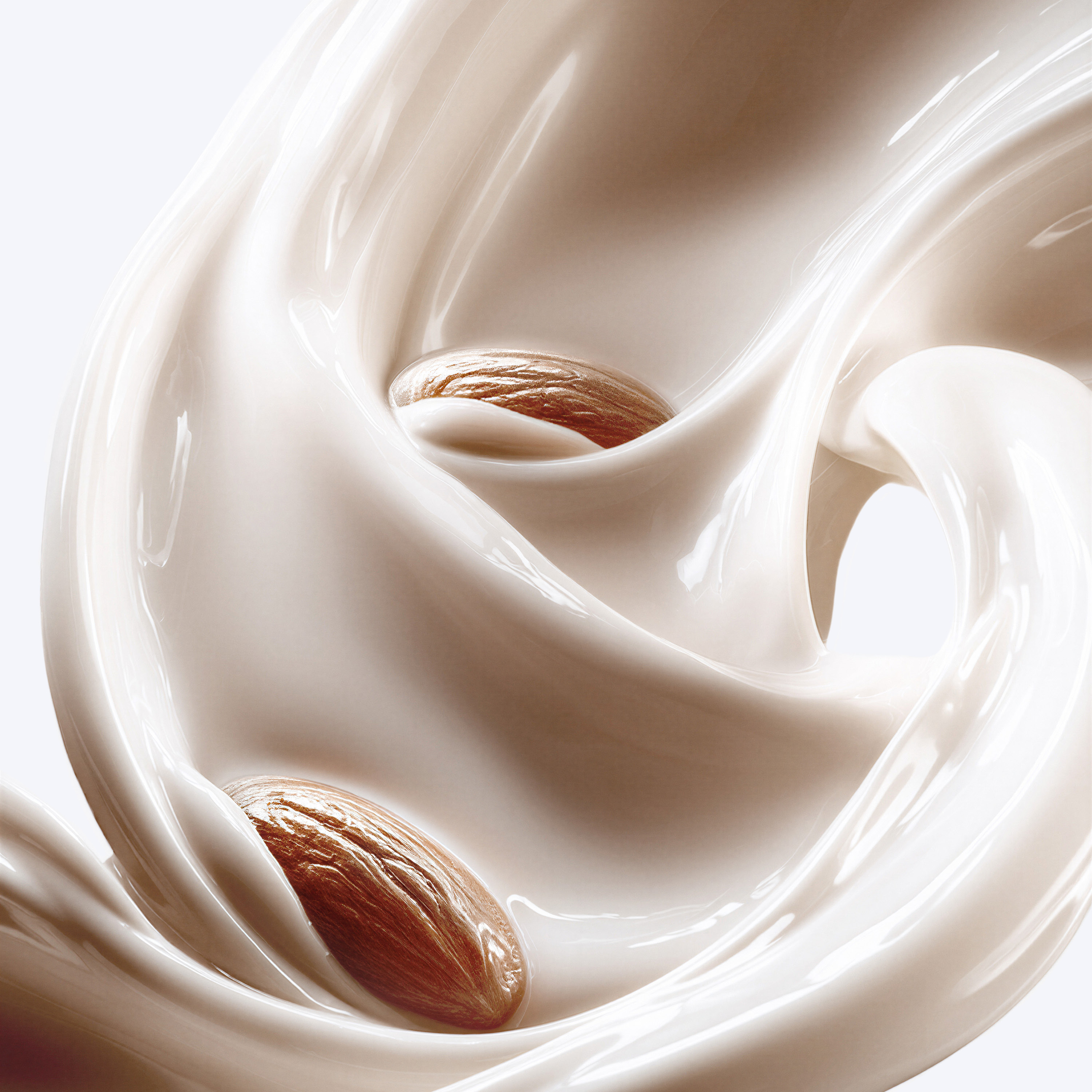Creamy blush-toned texture swirl with almond milk accents for Angel Blush by Mugler