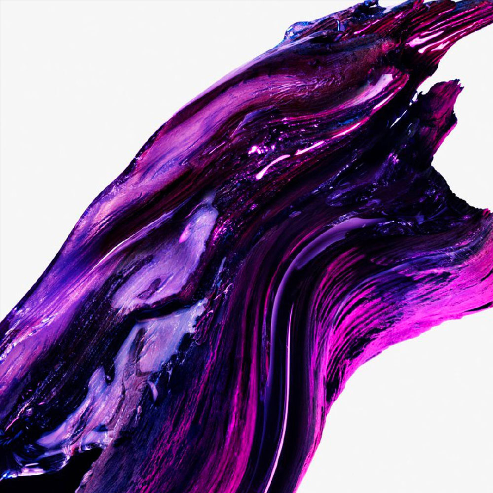 Cashmeran and dark amber wood ingredient shot in deep purple and black tones, showcasing the ultra-powerful and supra-sensual base notes of Mugler Alien Extraintense